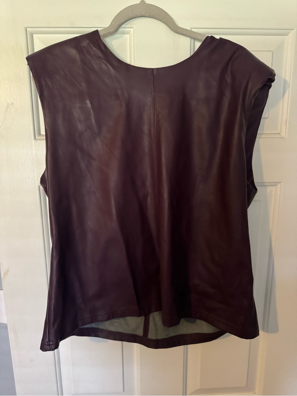 Calvin Klein Sleeveless Leather Tank - Plum